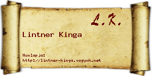 Lintner Kinga névjegykártya